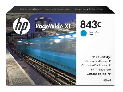 HP 843C Струйный картридж голубой PageWide XL (400 мл) (HP843C)