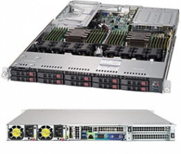 Сервер Gladius 112XT0404R-290008 (1U/MBD-X12STH-SYS/E-2336/8GB/2*SATA1000/SYS-510T-MR)